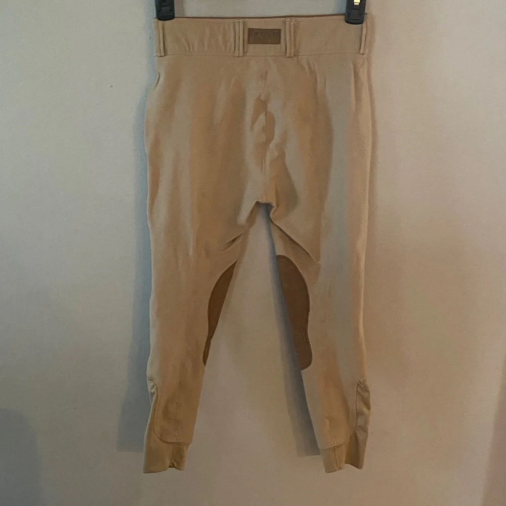 Girls Riding Breeches in Tan with Knee Patches - Picture 5 of 11